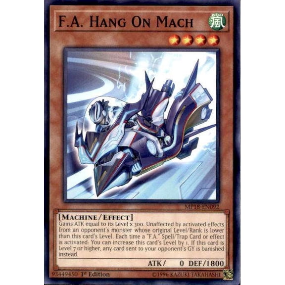 YuGiOh 2018 Mega-Tin Mega Pack Common F.A. Hang On Mach MP18-EN092