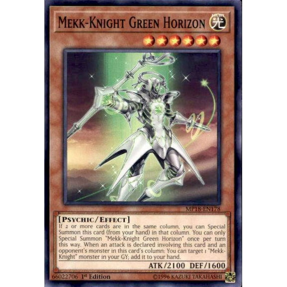 YuGiOh 2018 Mega-Tin Mega Pack Common Mekk-Knight Green Horizon MP18-EN178