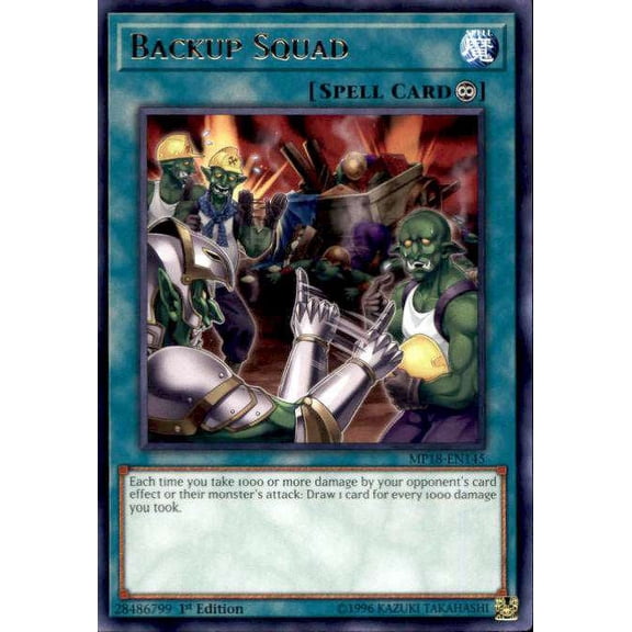 YuGiOh 2018 Mega-Tin Mega Pack Rare Backup Squad MP18-EN145