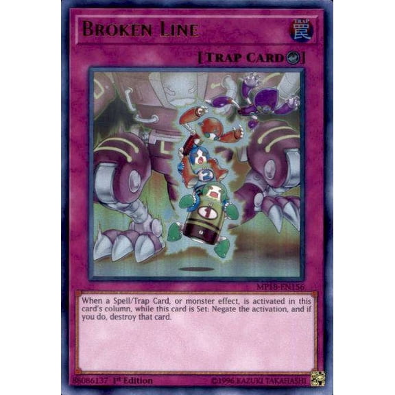 YuGiOh 2018 Mega-Tin Mega Pack Ultra Rare Broken Line MP18-EN156