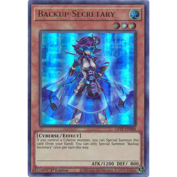 YuGiOh 2021 Ghosts From The Past Ultra Rare Backup Secretary GFTP-EN088