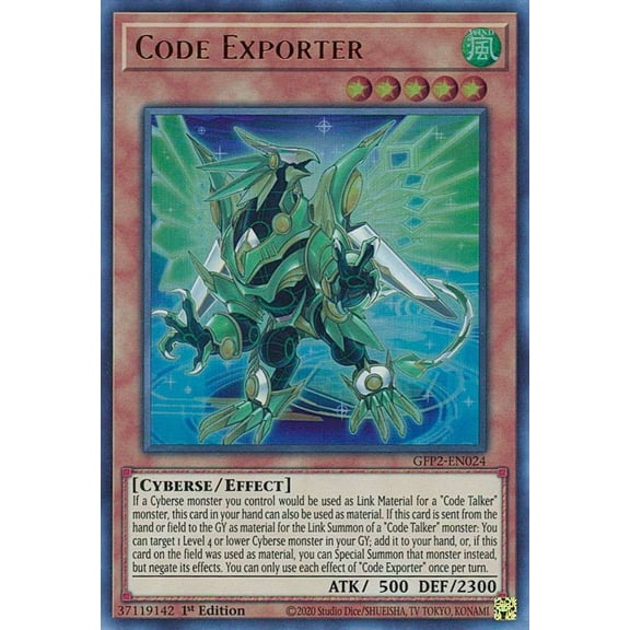 YuGiOh 2022 Ghosts From The Past 2nd Haunting Ultra Rare Code Exporter GFP2-EN024