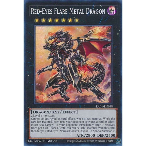 YuGiOh 25th Anniversary Rarity Collection Collector's Rare Red-Eyes Flare Metal Dragon RA01-EN038