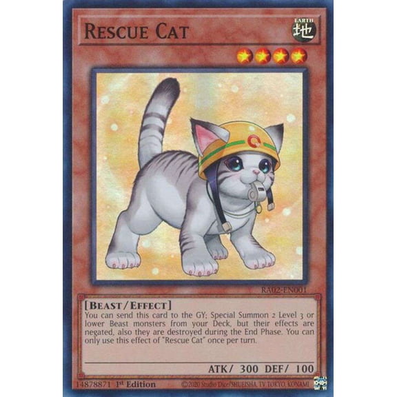 YuGiOh 25th Anniversary Rarity Collection II Prismatic Ultimate Rare Rescue Cat RA02-EN001 (Alternate Art)