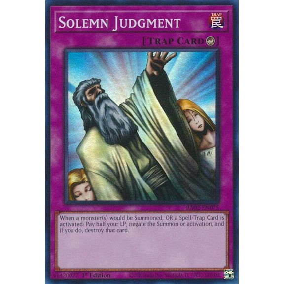 YuGiOh 25th Anniversary Rarity Collection II Quarter Century Secret Rare Solemn Judgment RA02-EN075