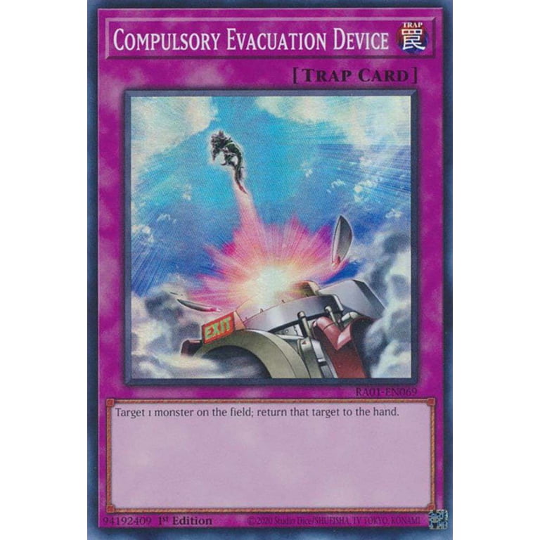 YuGiOh 25th Anniversary Rarity Collection Secret Rare Compulsory Evacuation Device RA01-EN069 - Walmart.com YuGiOh 25th Anniversary Rarity Collection Secret Rare Compulsory Evacuation Device RA01-EN069 - Walmart.com