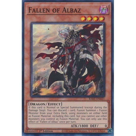 YuGiOh 25th Anniversary Rarity Collection Platinum Secret Rare Fallen of Albaz RA01-EN021