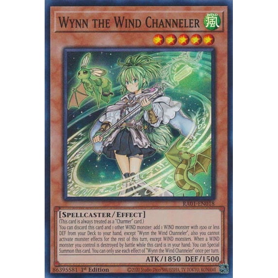 YuGiOh 25th Anniversary Rarity Collection Platinum Secret Rare Wynn the Wind Channeler RA01-EN018