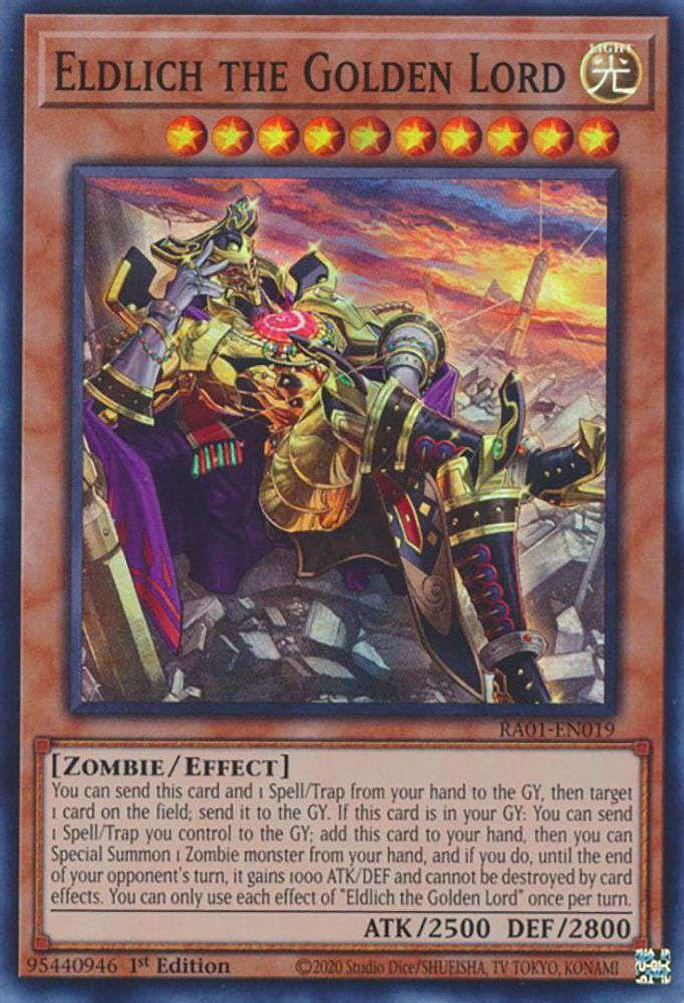 yugioh eldlich cards RC04-AE020 the Golden Lord (SER) TCG Corner may be 1st or Unlimited Edition YuGiOh 25th Anniversary Rarity Collection