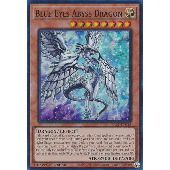 YuGiOh 25th Anniversary Rarity Collection Secret Rare Blue-Eyes Abyss Dragon RA01-EN016