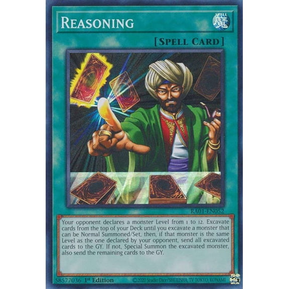 YuGiOh 25th Anniversary Rarity Collection Secret Rare Reasoning RA01-EN052