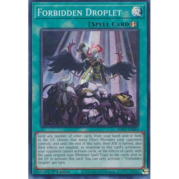 YuGiOh 25th Anniversary Rarity Collection Super Rare Forbidden Droplet RA01-EN064