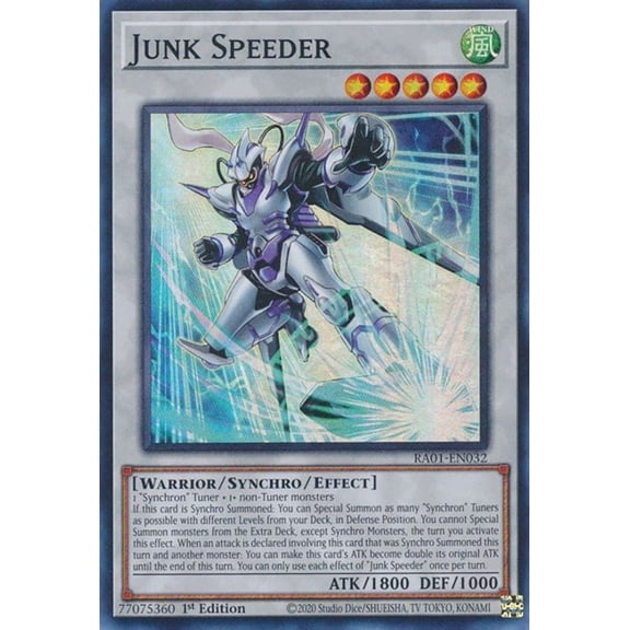 YuGiOh 25th Anniversary Rarity Collection Super Rare Junk Speeder RA01-EN032