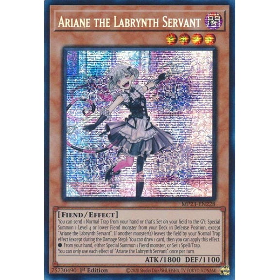 YuGiOh 25th Anniversary Tin: Dueling Heroes Prismatic Secret Rare Ariane the Labrynth Servant MP23-EN228