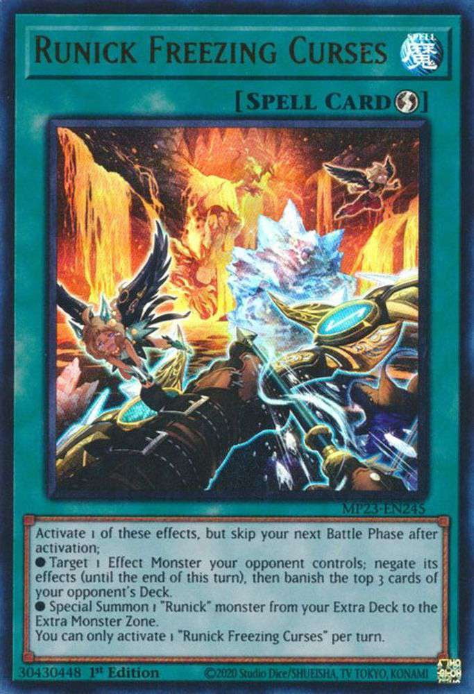 YuGiOh 25th Anniversary Tin: Dueling Heroes Ultra Rare Runick Freezing  Curses MP23-EN245 - Walmart.com