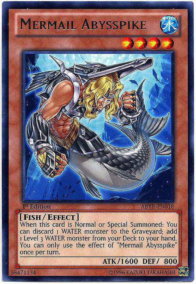 YuGiOh Abyss Rising Rare Mermail Abysspike ABYR-EN018 - Walmart.com
