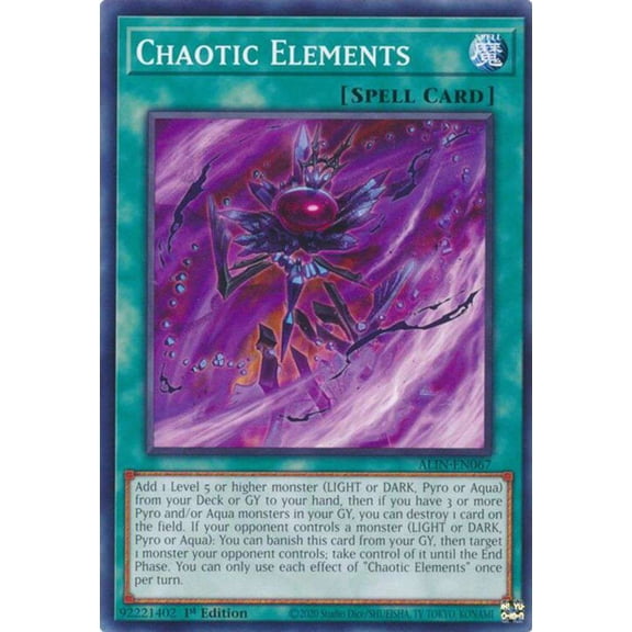 YuGiOh Alliance Insight Common / Short Print Chaotic Elements ALIN-EN067
