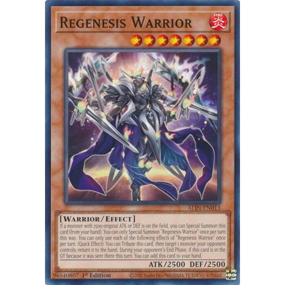 YuGiOh Alliance Insight Common / Short Print Regenesis Warrior ALIN-EN013