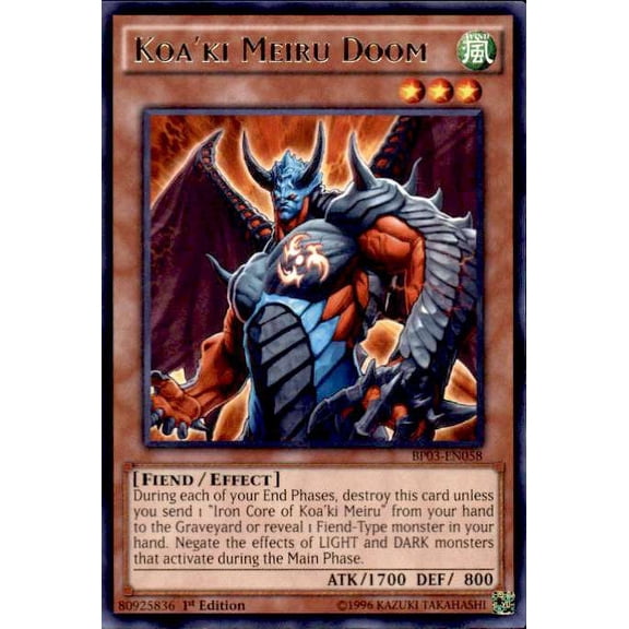 YuGiOh Battle Pack 3 Monster League Shatterfoil Rare Koa'ki Meiru Doom BP03-EN058 (Shatterfoil)