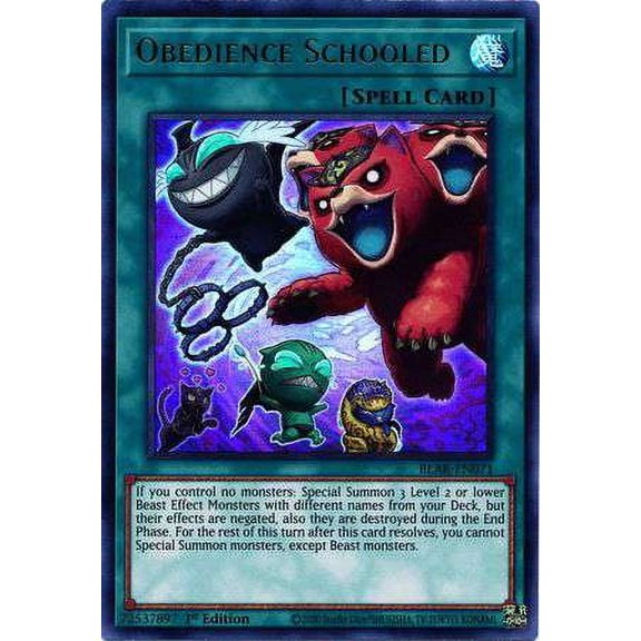 YuGiOh Battles of Legend Armageddon Ultra Rare Obedience Schooled BLAR-EN071