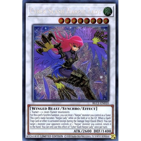 YuGiOh Battles of Legend: Chapter 1 Secret Rare Cyber Slash Harpie Lady BLC1-EN010
