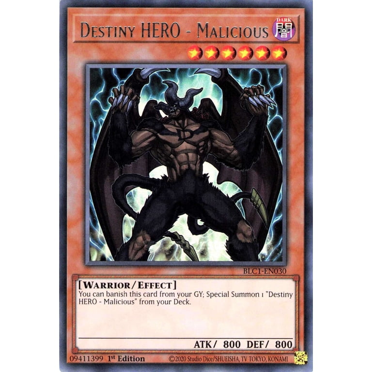 YuGiOh Battles of Legend Chapter 1 Ultra Rare Destiny HERO - Malicious BLC1-EN030 (Silver Name Version) - Walmart.com YuGiOh Battles of Legend Chapter 1 Ultra Rare Destiny HERO - Malicious BLC1-EN030 (Silver Name Version) - Walmart.com