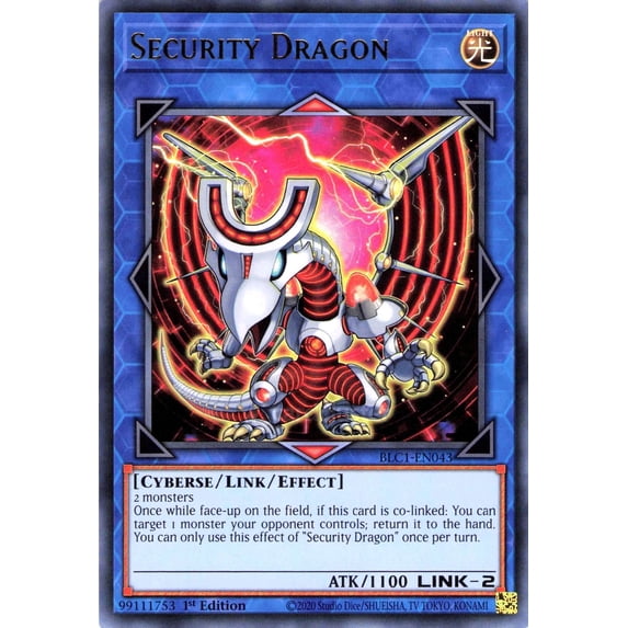 YuGiOh Battles of Legend: Chapter 1 Ultra Rare Security Dragon BLC1-EN043 (Gold Name Version)