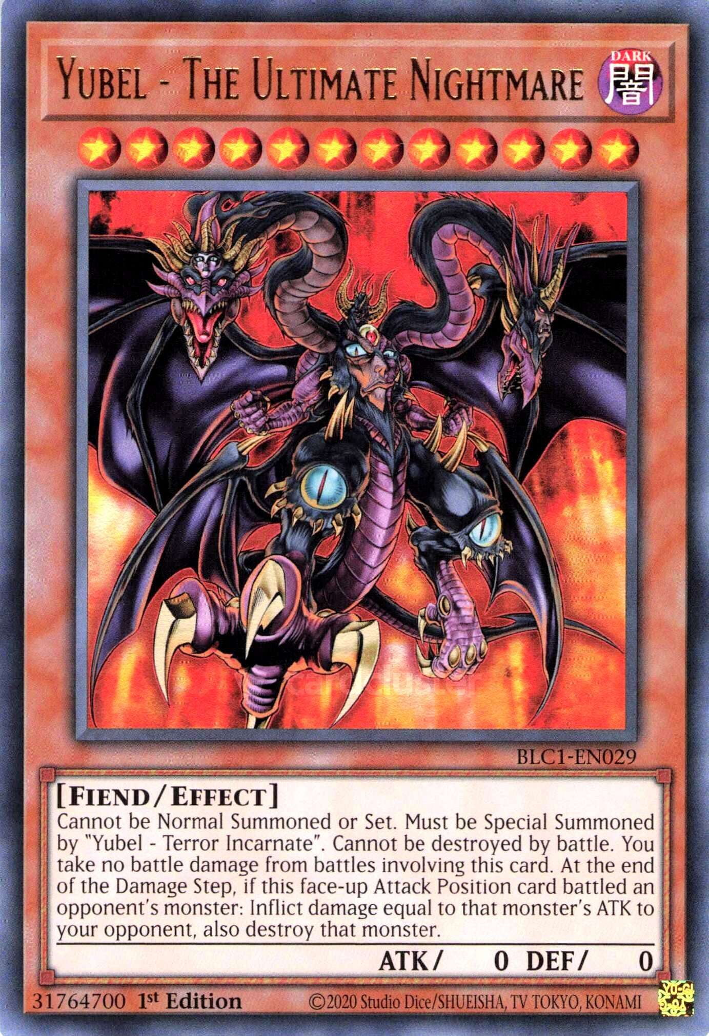 YuGiOh Battles of Legend: Chapter 1 Ultra Rare Yubel - The Ultimate  Nightmare BLC1-EN029 (Gold Name Version) - Walmart.com