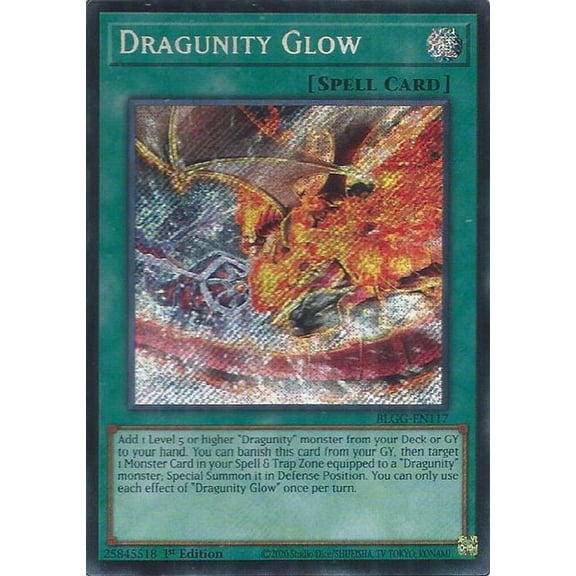 YuGiOh Battles of Legend: Glorious Gallery Secret Rare Dragunity Glow BLGG-EN117