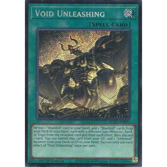 YuGiOh Battles of Legend: Glorious Gallery Secret Rare Void Unleashing BLGG-EN025
