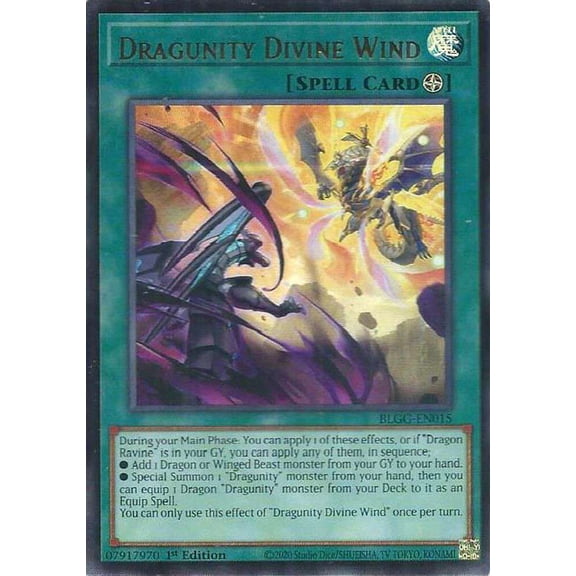 YuGiOh Battles of Legend: Glorious Gallery Ultra Rare Dragunity Divine Wind BLGG-EN015