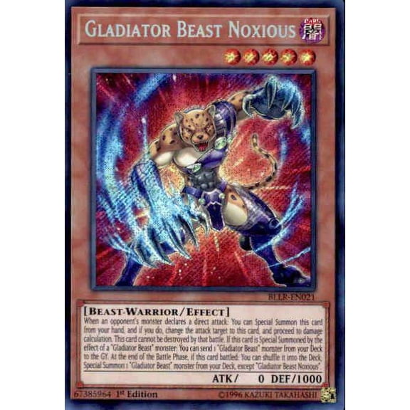 YuGiOh Battles of Legend: Light's Revenge Secret Rare Gladiator Beast Noxious BLLR-EN021