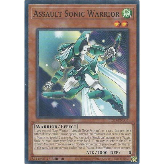 YuGiOh Blazing Dominion Common Assault Sonic Warrior BLZD-EN005