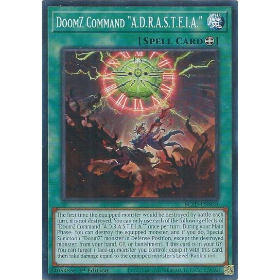 YuGiOh Blazing Dominion Common DoomZ Command A.D.R.A.S.T.E.I.A. BLZD-EN058