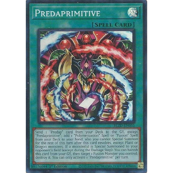 YuGiOh Blazing Dominion Super Rare Predaprimitive BLZD-EN055