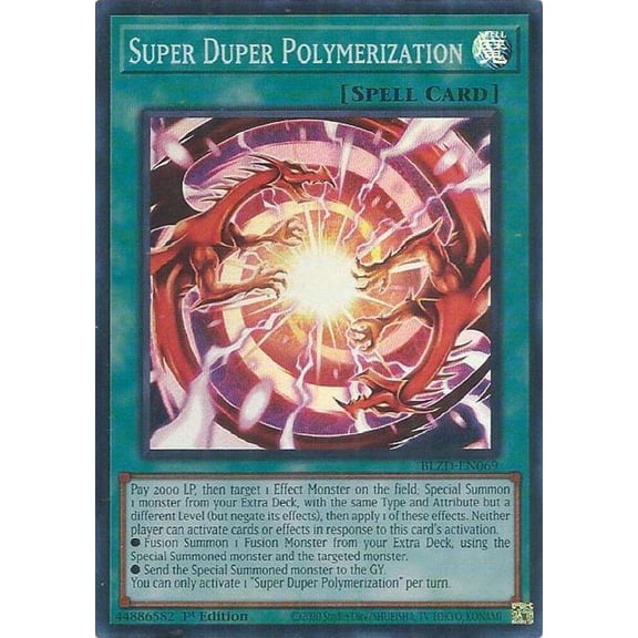 YuGiOh Blazing Dominion Super Rare Super Duper Polymerization BLZD-EN069
