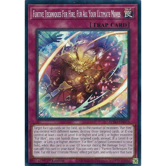 YuGiOh Burst Protocol Common Furtive Techniques Fur Hire, Fur All Your Ultimate Moves BPRO-EN075