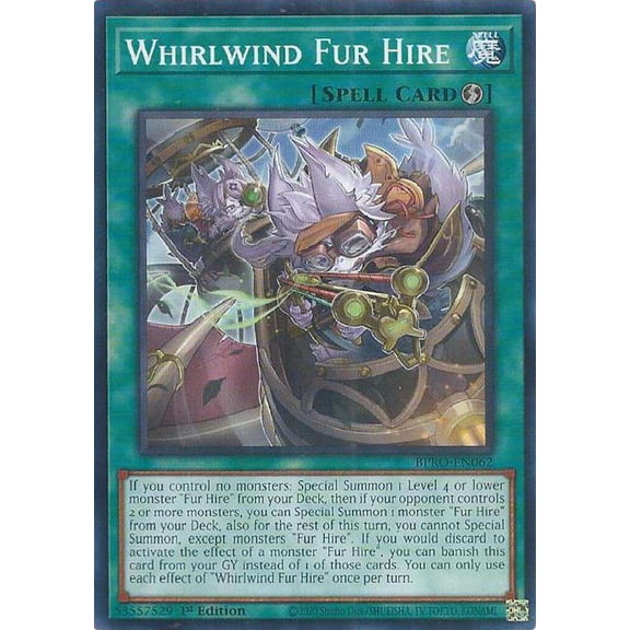 YuGiOh Burst Protocol Common Whirlwind Fur Hire BPRO-EN062