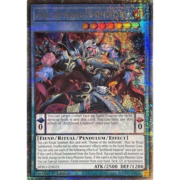 YuGiOh Burst Protocol Starlight Rare Archfiend Emperor BPRO-EN031