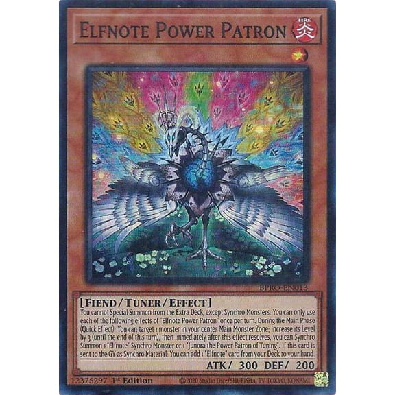 YuGiOh Burst Protocol Super Rare Elfnote Power Patron BPRO-EN013