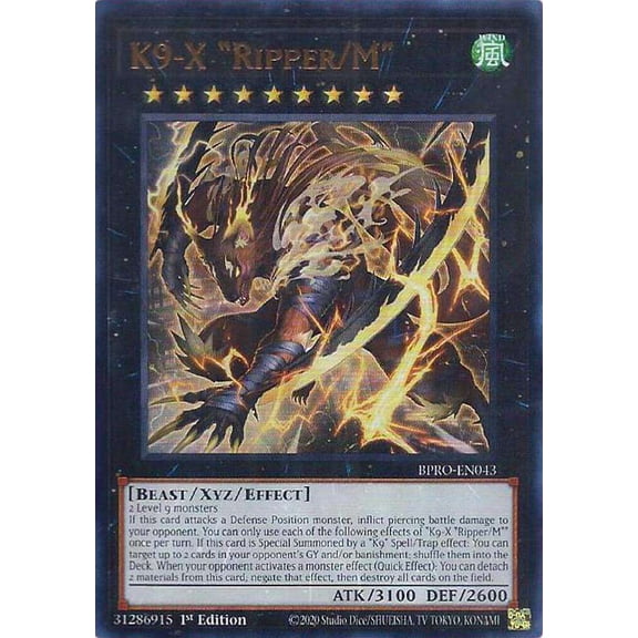 YuGiOh Burst Protocol Ultra Rare K9-X Ripper/M BPRO-EN043
