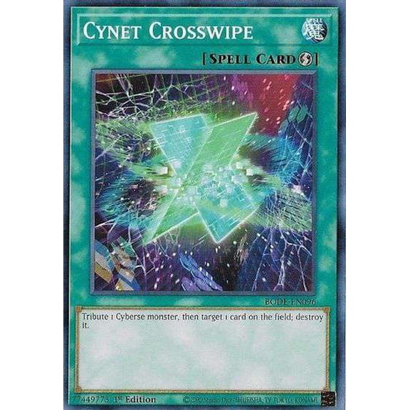 YuGiOh Burst of Destiny Common Cynet Crosswipe BODE-EN096
