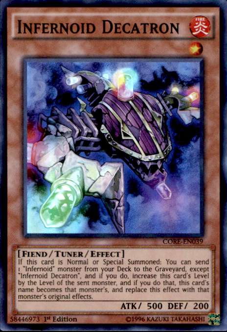 YuGiOh Clash of Rebellions Super Rare Infernoid Decatron CORE-EN039