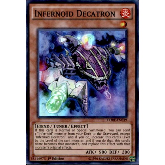 YuGiOh Clash of Rebellions Super Rare Infernoid Decatron CORE-EN039