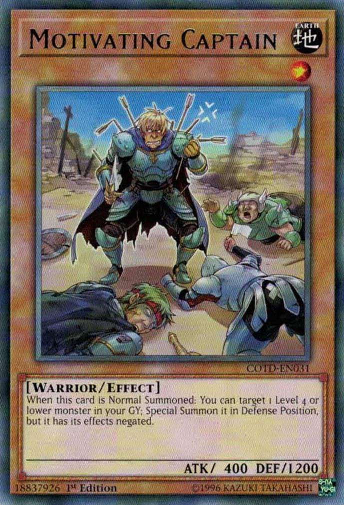 YuGiOh Code of the Duelist Rare Motivating Captain COTDEN031