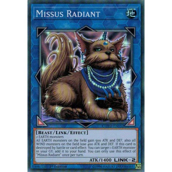 YuGiOh Code of the Duelist Super Rare Missus Radiant COTD-EN052