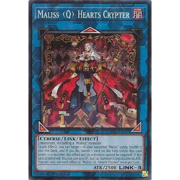 YuGiOh Crossover Breakers Collector's Rare Maliss Q Hearts Crypter CRBR-EN020