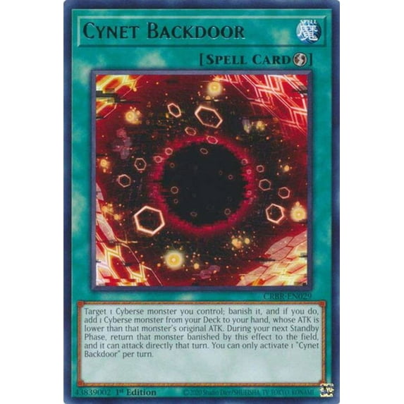 YuGiOh Crossover Breakers Rare Cynet Backdoor CRBR-EN029