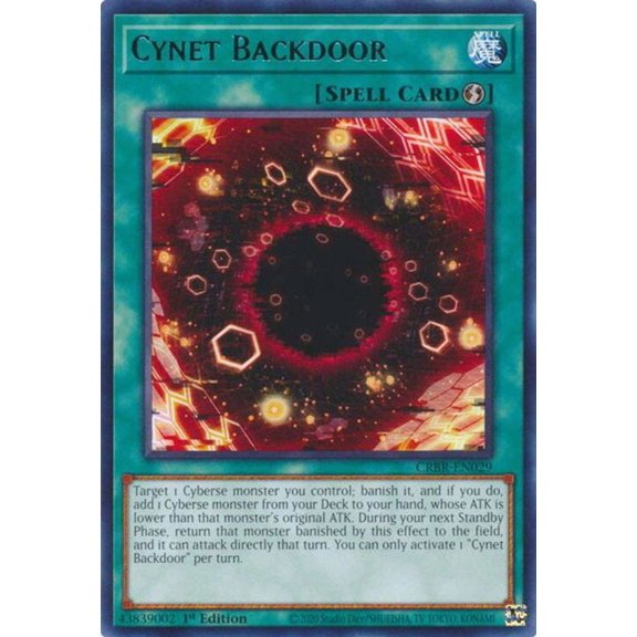 YuGiOh Crossover Breakers Rare Cynet Backdoor CRBR-EN029