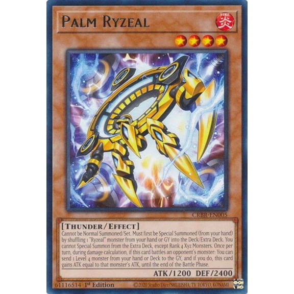 YuGiOh Crossover Breakers Rare Palm Ryzeal CRBR-EN005